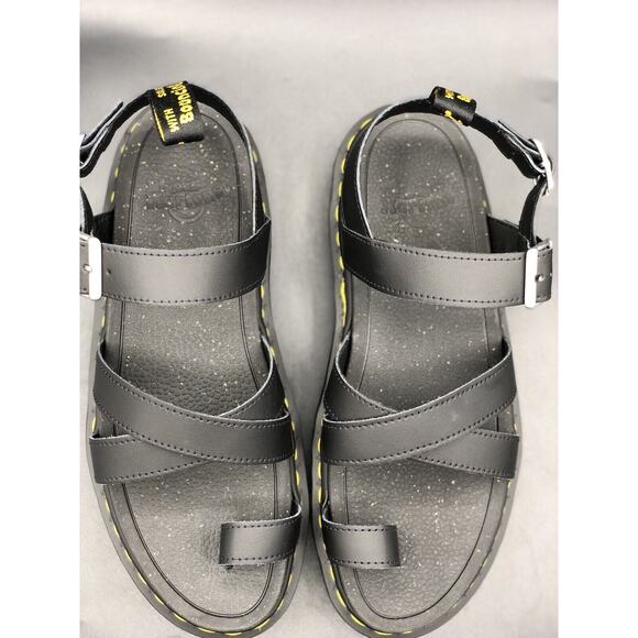 Dr DOC MARTEN Strappy BLAIRE Sandals BLACK Leather Platform Gladiator Size 10 - Picture 5 of 12